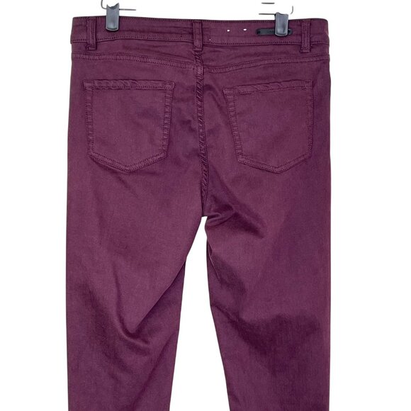 Caslon Burgundy Wine Skinny Jeans Size 29 Ankle Raw Hem Stretch Denim - Picture 5 of 12